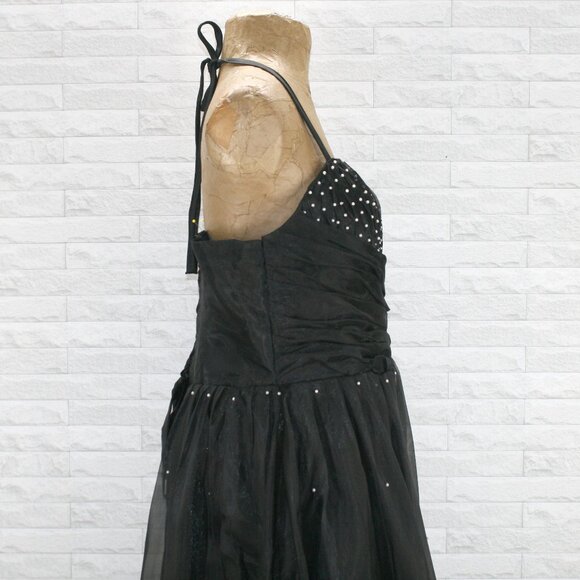 Dress Ball Gown Beaded Homecoming Prom Pearl Beaded Black Plus Size 18 - Picture 2 of 13